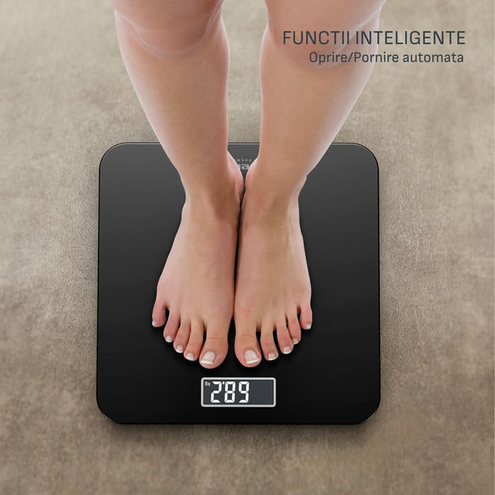 Cantar corporal TEFAL Premiss PP1800V0, 160kg, sticla, negru WALTI