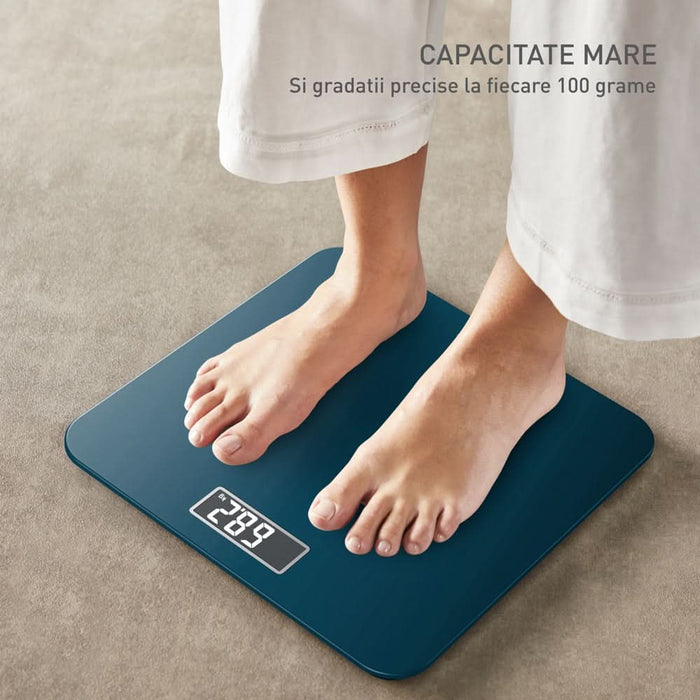 Cantar corporal TEFAL Premiss PP1806V0, 160Kg, sticla, albastru WALTI