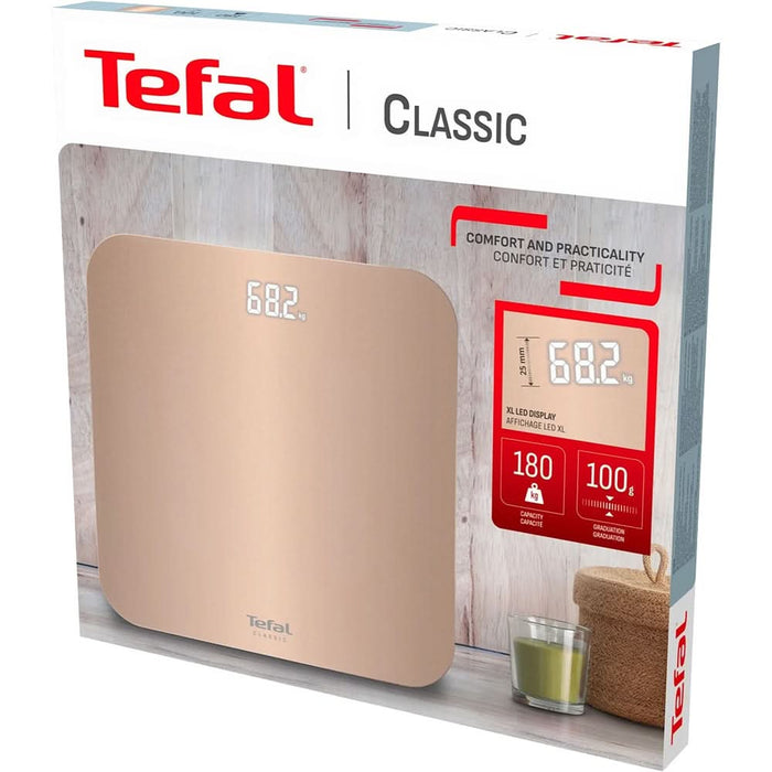 Cantar corporal TEFAL Classic PP1900V0, 180kg, sticla, maro WALTI