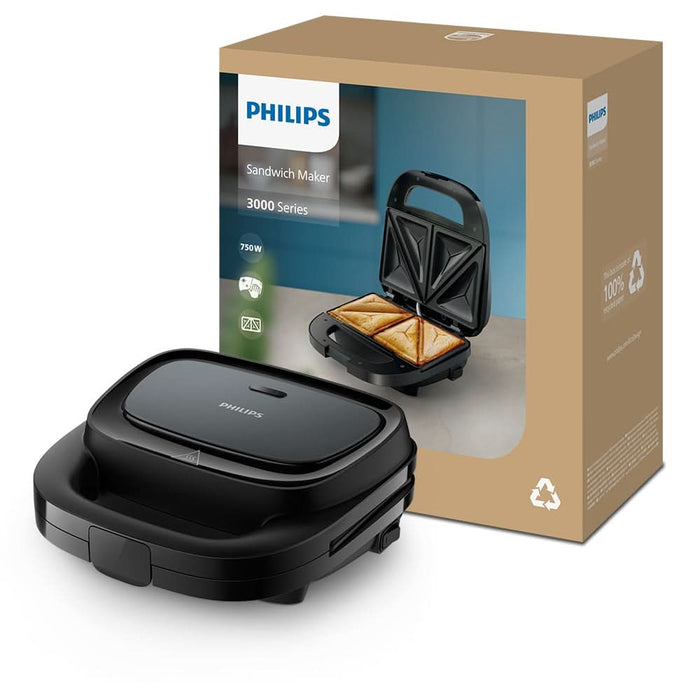 Sandwich maker PHILIPS Seria 3000 HD2331/90, 750W, negru WALTI