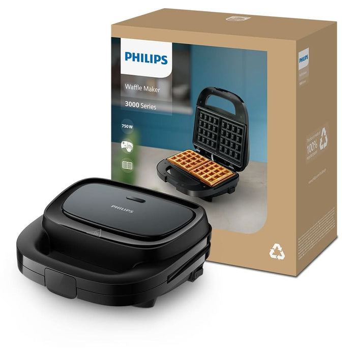 Aparat de facut waffe PHILIPS Seria 3000 HD2332/90, 750W, negru WALTI