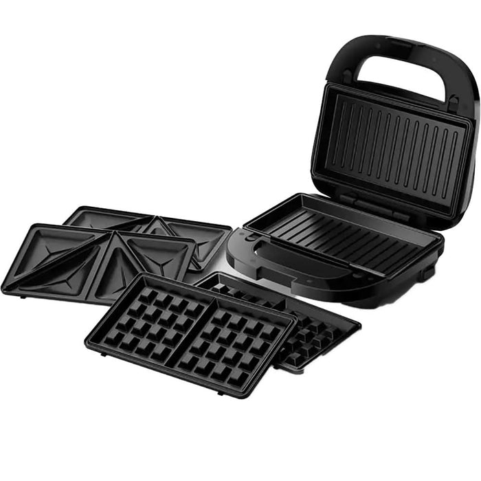 Sandwich maker PHILIPS Seria 3000 HD2350/80, 750W, 3 placi detasabile, negru-argintiu WALTI