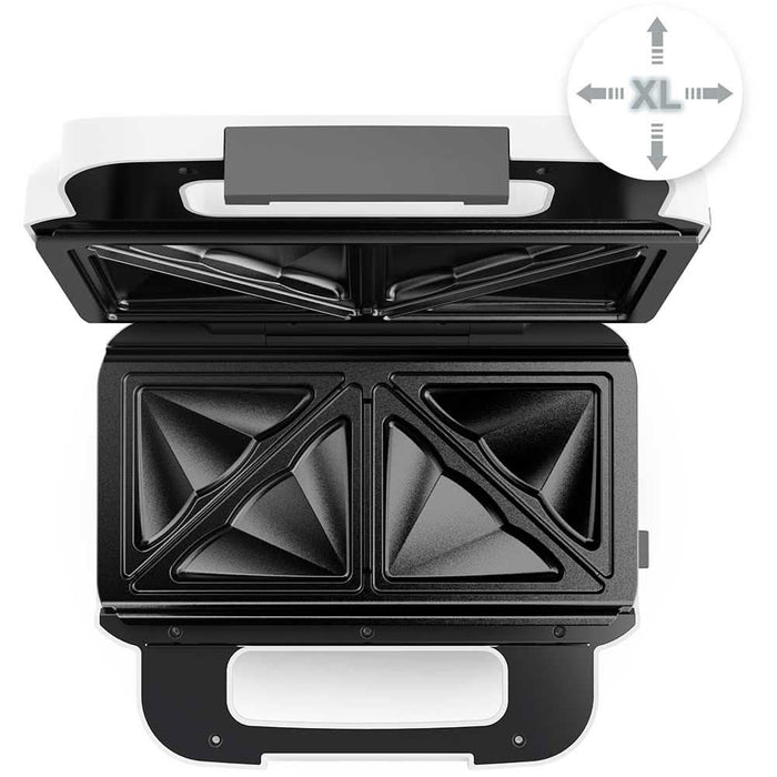 Sandwich maker TEFAL Snack XL SW701110, 850W, 2 placi detasabile, alb-gri inchis WALTI