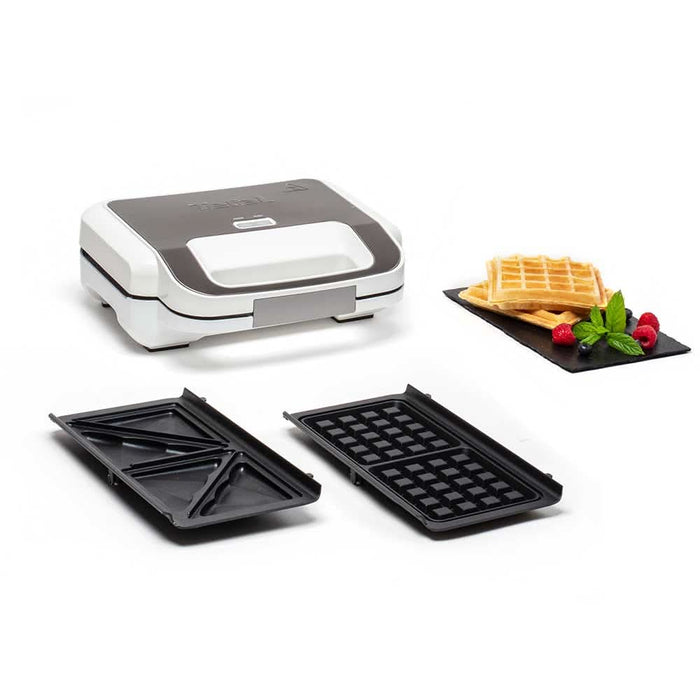 Sandwich maker TEFAL Snack XL SW701110, 850W, 2 placi detasabile, alb-gri inchis WALTI