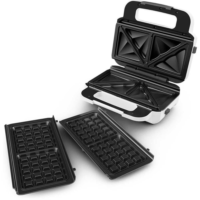 Sandwich maker TEFAL Snack XL SW701110, 850W, 2 placi detasabile, alb-gri inchis WALTI
