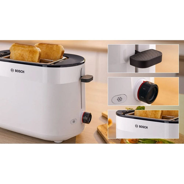 Prajitor de paine BOSCH MyMoment TAT2M121, 2 felii, 950W, alb-negru WALTI
