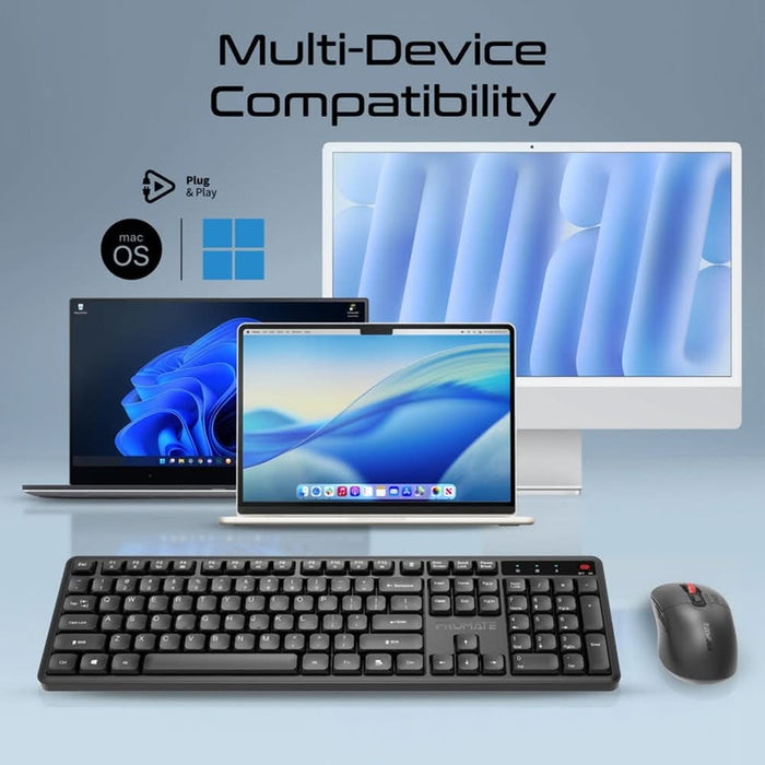 Kit tastatura si mouse Wireless PROMATE ProCombo-15, USB, negru WALTI