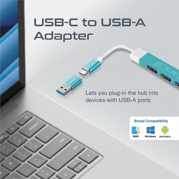 Hub USB PROMATE LiteHub-4, USB 3.0, albastru WALTI