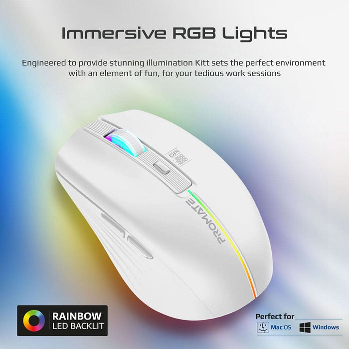 Mouse Wireless PROMATE Kitt, 1600 dpi, alb WALTI