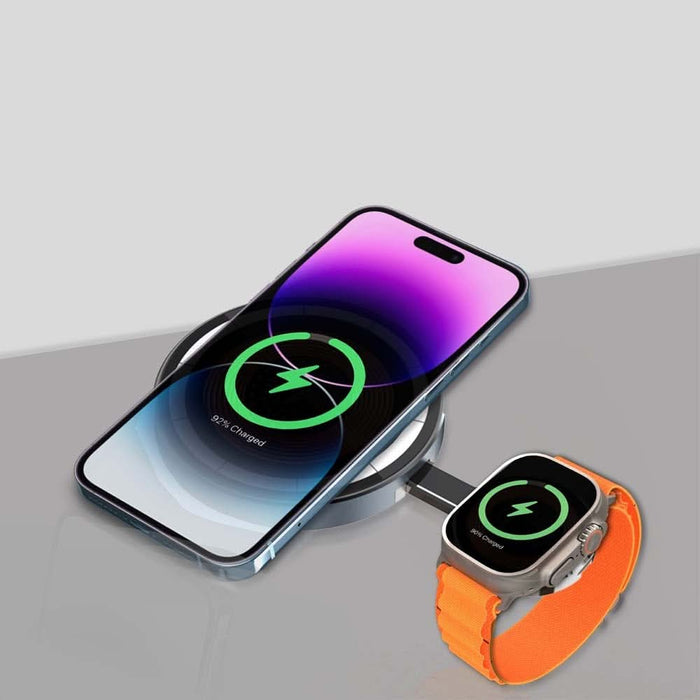 Incarcator wireless PROMATE MagRing pentru iPhone, Apple Watch, 1xUSB-C, universal, Magsafe, 15W, negru WALTI