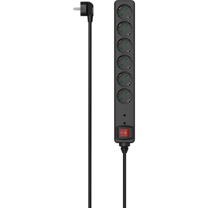 Prelungitor cu protectie HAMA R9223153, 6 prize, 1.4m, negru - WALTI WALTI