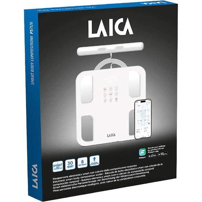 Cantar corporal LAICA PS7126W, 180kg, electronic, sticla, alb WALTI