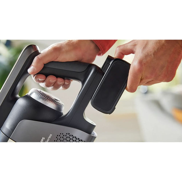 Aspirator vertical PHILIPS AquaTrio Seria 9000 XW9463/11, 0.45l, 25.2V, autonomie max 58 min, PowerCyclone Aqua, albastru-negru WALTI