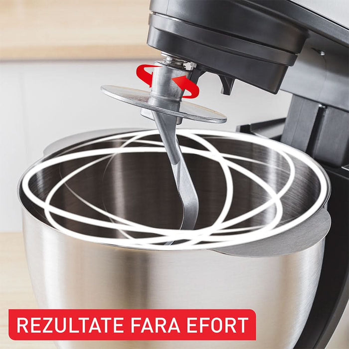 Robot de bucatarie TEFAL Bake Essential QB161H38, vas 4.8l, 800W, 6 trepte viteza, negru WALTI