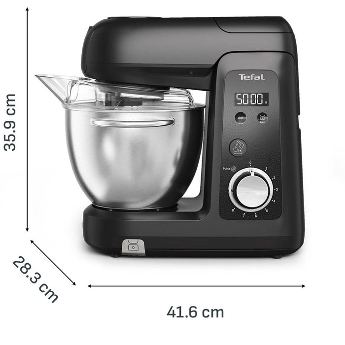 Robot de bucatarie TEFAL Bake Partner+ QB5458F0, vas 4.6l, 1100W, 8 trepte viteza, negru WALTI