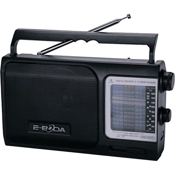 Radio portabil E-BODA RP100, FM, 3 x UM 1, negru WALTI