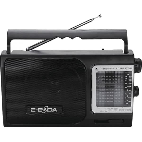Radio portabil E-BODA RP100, FM, 3 x UM 1, negru WALTI