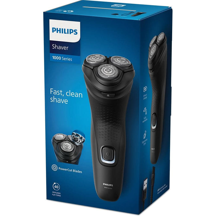 Aparat de ras PHILIPS Seria 1000 S1141/00, autonomie 40 min, 3 elemente de taiere, negru WALTI