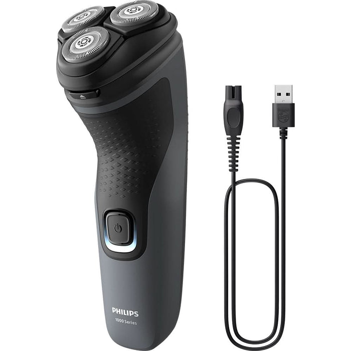 Aparat de ras PHILIPS Seria 1000 S1142/00, autonomie 40 min, 3 elemente de taiere, gri WALTI