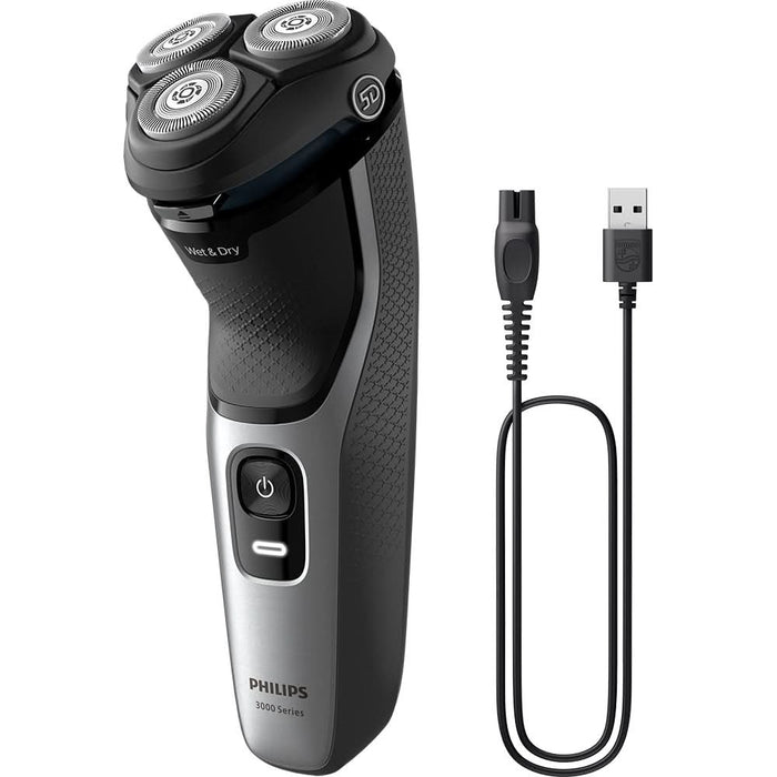 Aparat de ras PHILIPS Seria3000 S3143/00, Wet&Dry, autonomie 60 min, 3 elemente de taiere, argintiu WALTI