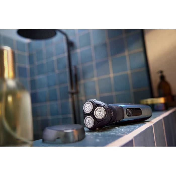 Aparat de ras PHILIPS Seria3000 S3243/12, Wet&Dry, autonomie 60 min, 3 elemente de taiere, albastru WALTI