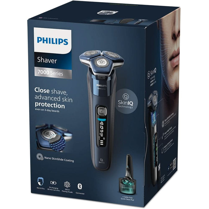Aparat de ras PHILIPS Shaver Series 7000 S7885/50, acumulator, autonomie 60 min, SkinIQ, albastru WALTI