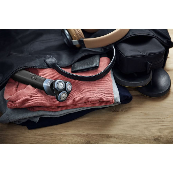 Aparat de ras PHILIPS Seria 5000 X5006/00, Wet&Dry, autonomie 50 minute, 3 elemente de taiere, negru-albastru WALTI