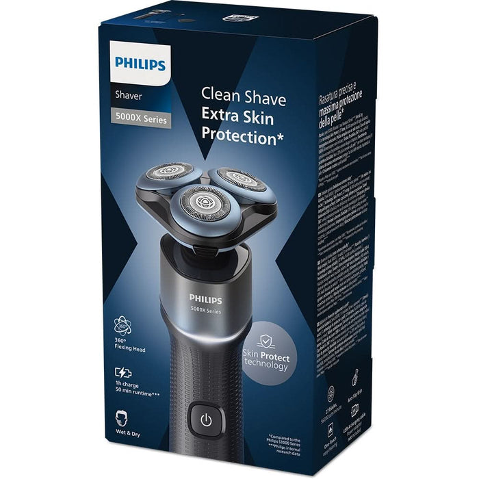 Aparat de ras PHILIPS Seria 5000 X5006/00, Wet&Dry, autonomie 50 minute, 3 elemente de taiere, negru-albastru WALTI
