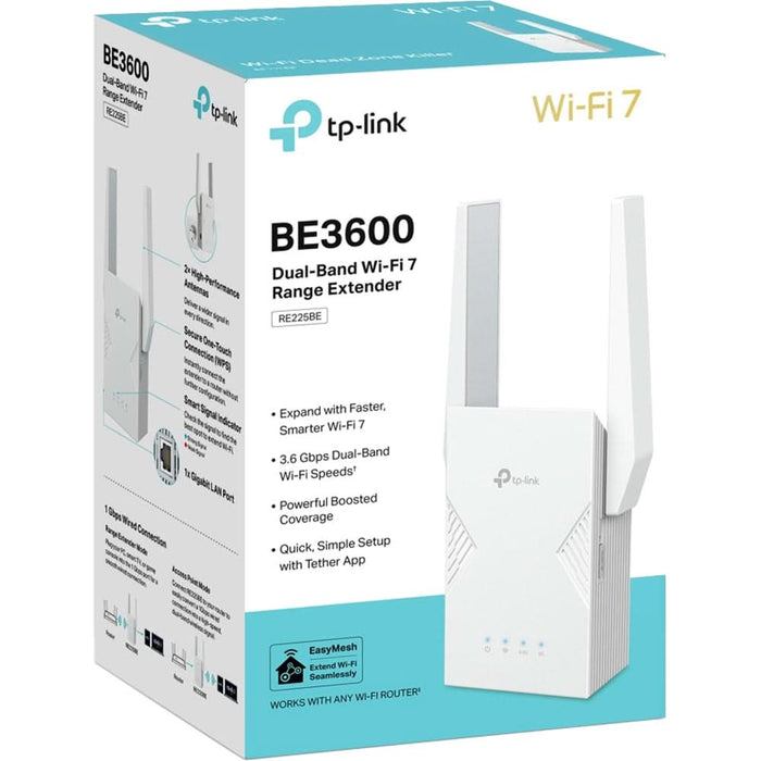 Wireless Range Extender TP-LINK RE225BE BE3600, Dual Band 688 + 2882 Mbps, alb WALTI