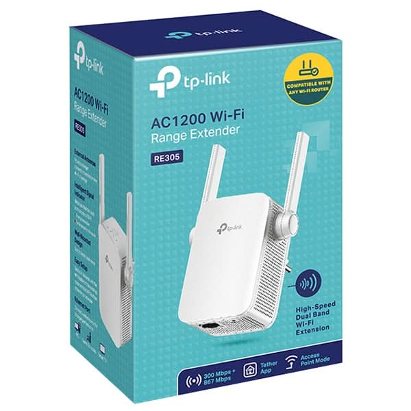Wireless Range Extender TP-LINK RE305 AC1200, Dual Band 300 + 867 Mbps, alb WALTI