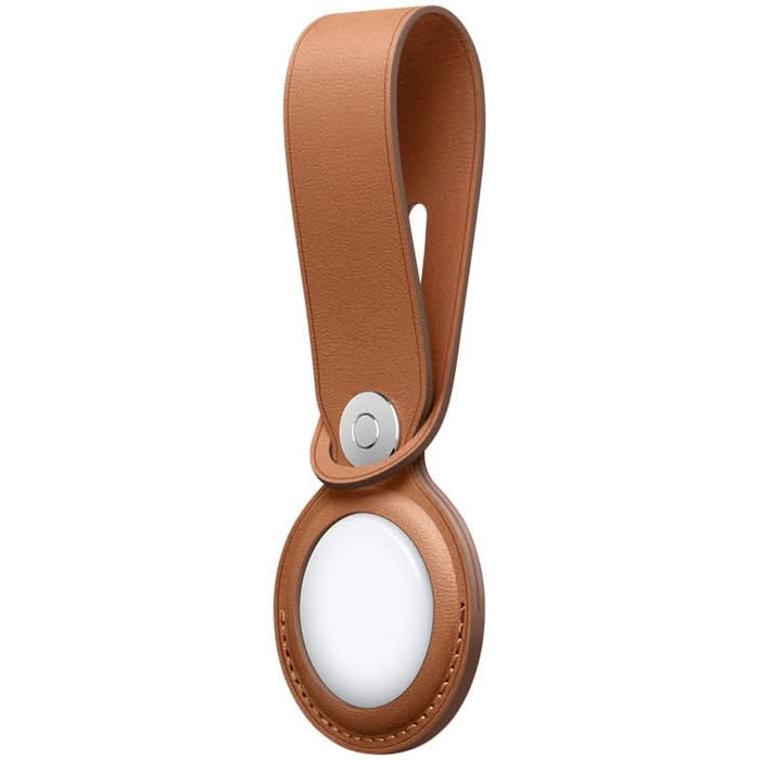 Husa Apple AirTag Leather Loop Saddle Brown WALTI