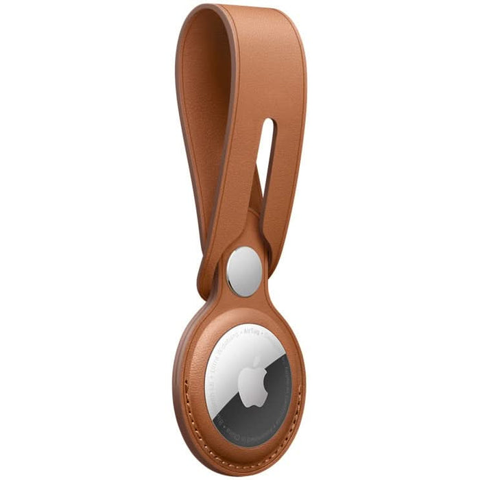 Husa Apple AirTag Leather Loop Saddle Brown WALTI
