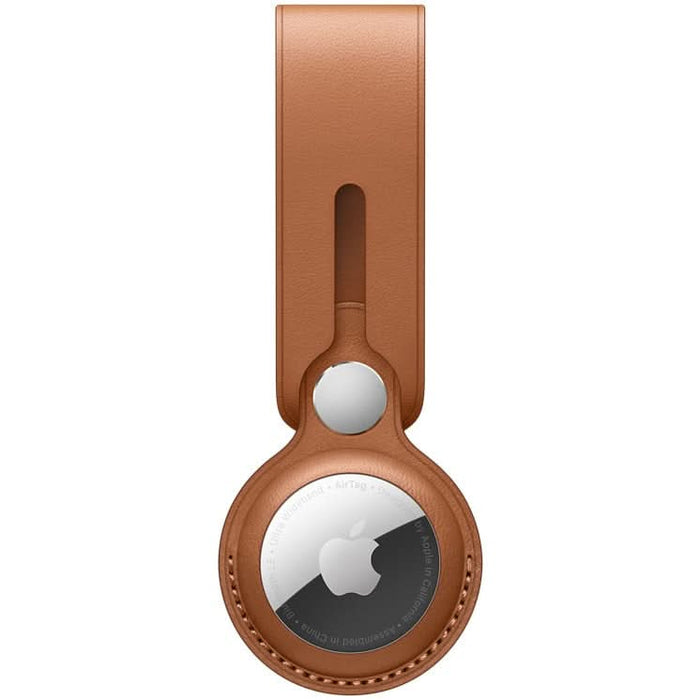 Husa Apple AirTag Leather Loop Saddle Brown WALTI