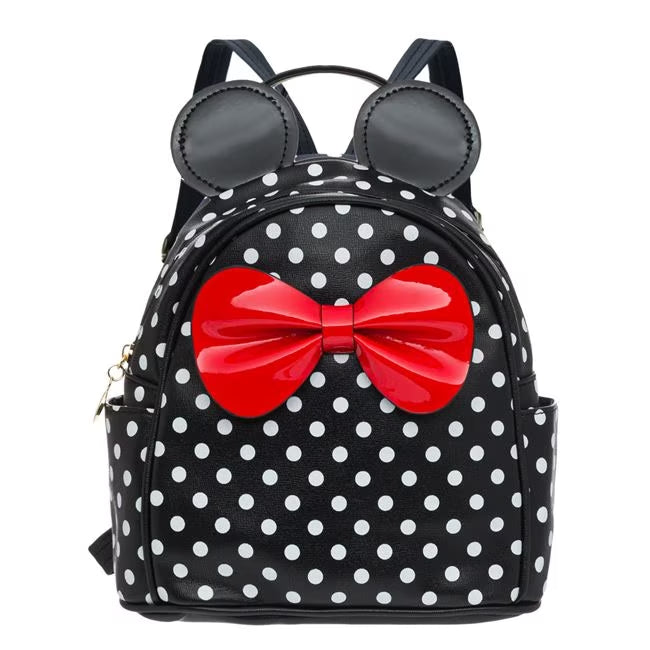 Rucsac pentru Fete Negru cu Buline Funda Rosie & Urechi - WALTI WALTI