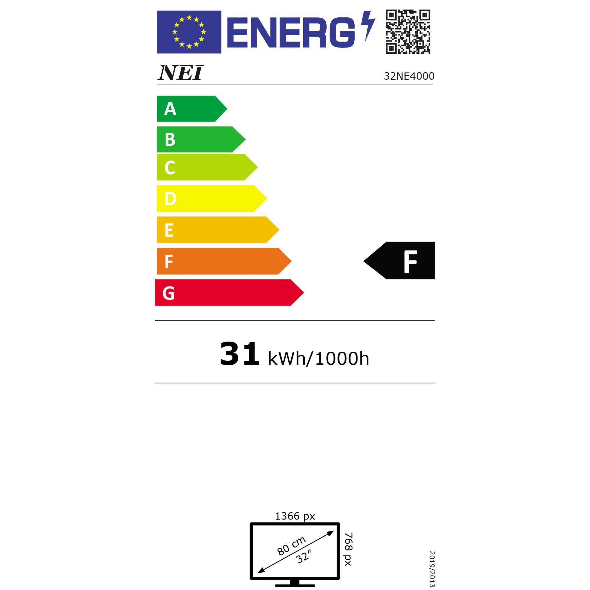 Televizor LED NEI 32NE4000, 80cm HD, Clasa F - WALTI