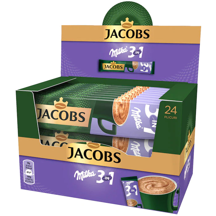 JACOBS Cafea Instant 3In1 Milka 24 x 18 g - WALTI WALTI