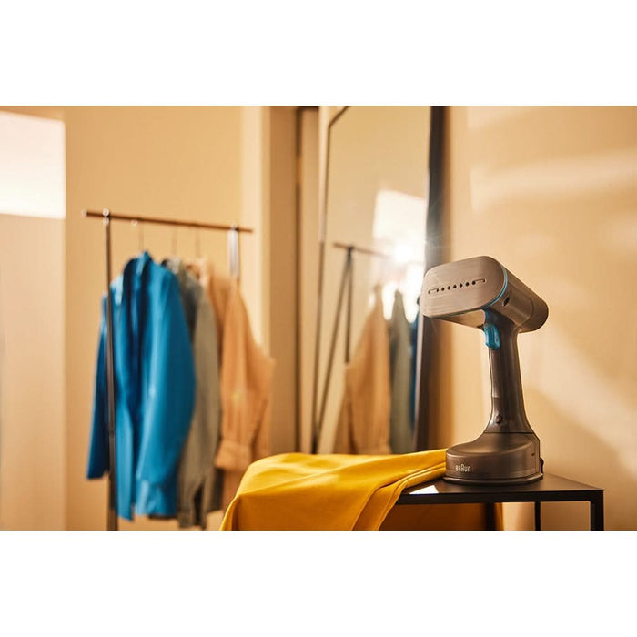 Aparat de calcat vertical cu abur BRAUN GS5031BL, 1200W, 25g/min, 150ml, talpa Dual FreeGlide 3D, bleumarin-negru WALTI