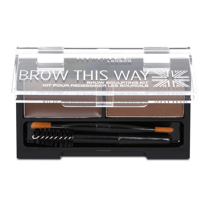 RIMMEL LONDON Kit pentru sprâncene Brow This Way 003 Dark Brown, 2,4 g WALTI