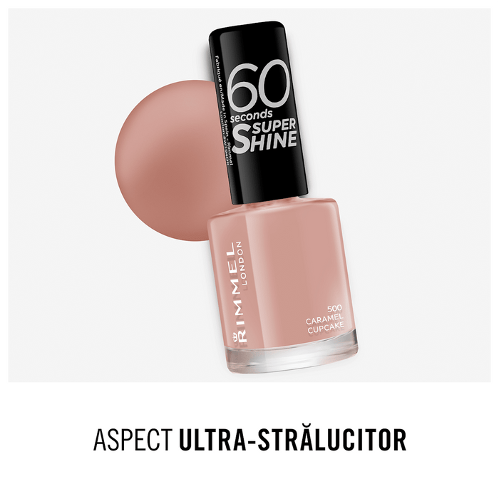 RIMMEL LONDON Lac de unghii 60 Seconds Super Shine 500 Caramel Cupcake, 8 ml WALTI