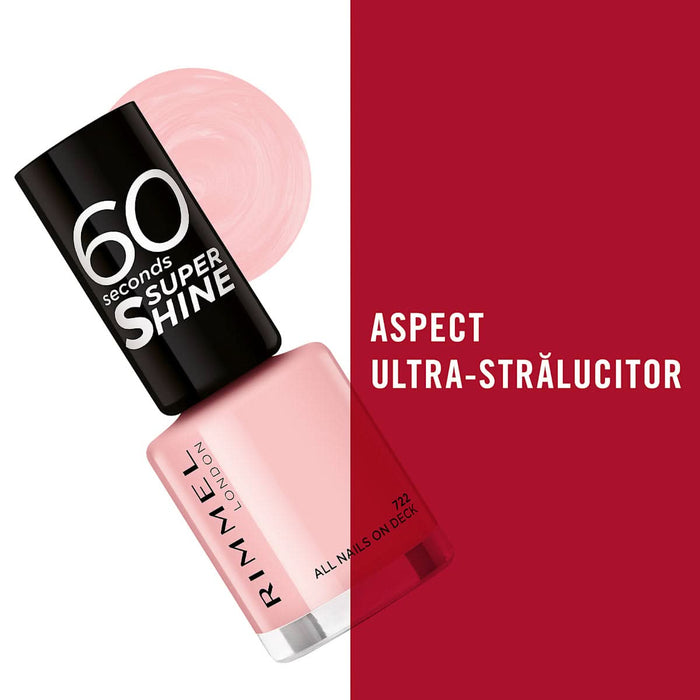 RIMMEL LONDON Lac de unghii 60 Seconds Super Shine 722 All Nails On Deck, 8 ml WALTI