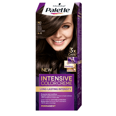 Palette INTENSIVE COLOR CREME Vopsea de Par Nuanta N3 Saten Mediu 110 ml - WALTI WALTI