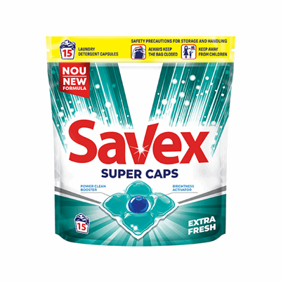 SAVEX Super Proaspat Detergent Rufe 15 Capsule - WALTI WALTI