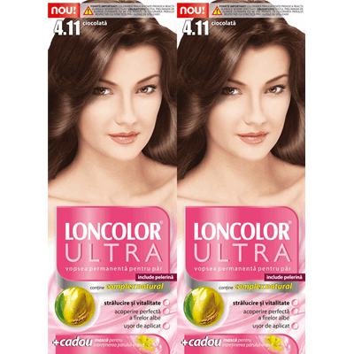 LONCOLOR ULTRA Vopsea de Par Nuanta 4.11 Ciocolata 2 x 100 ml - WALTI WALTI