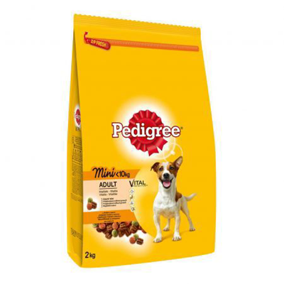 Pedigree Hrana Uscata Caini Talie Mica Adulti cu Vita si Legume 2 Kg - WALTI WALTI