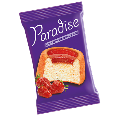 PARADISE Prajitura Glazurata cu Jeleu Capsuni 25 g - WALTI WALTI