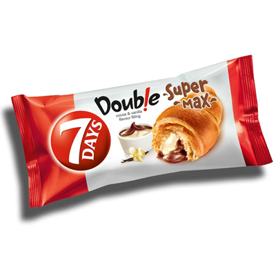 7 DAYS Croissant Double Super Max Ciocolata & Vanilie 110 g - WALTI WALTI