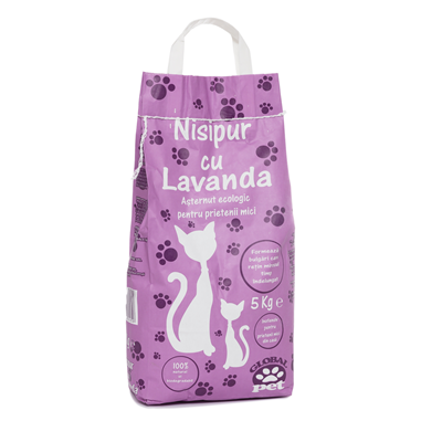 nisipur Asternut Ecologic pentru Pisici cu Lavanda 5 Kg - WALTI WALTI