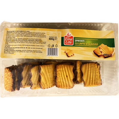 Fine Life Spritati Glazurati cu Lapte 400 g - WALTI WALTI
