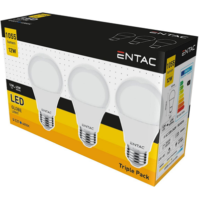 Set 3 ENTAC Bec Led E27 12W - WALTI WALTI