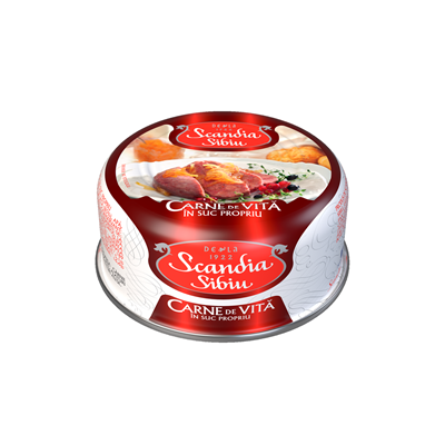 SCANDIA SIBIU Carne Vita in Suc Propriu 300 g - WALTI WALTI